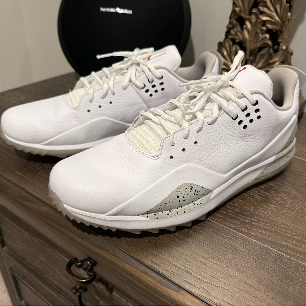 Jordan Size 12 White Leather Golf Athletic Shoes